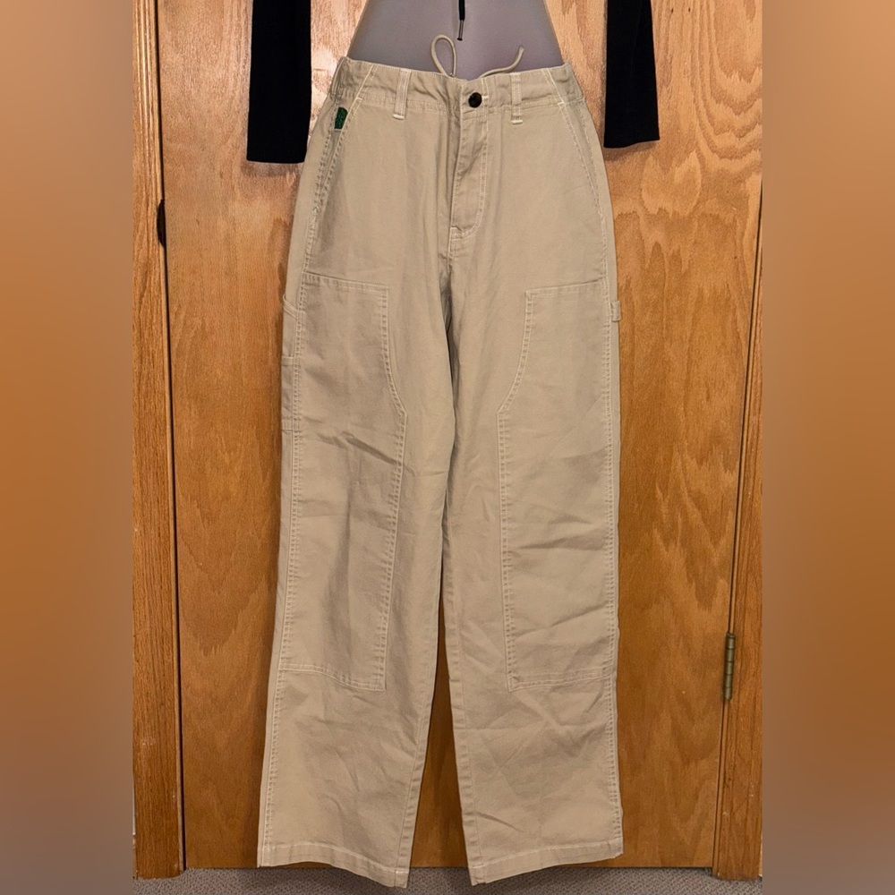 Y2K Emprye Tan Relax Loose Fit Cargo Draw String Pants Size Small NWT